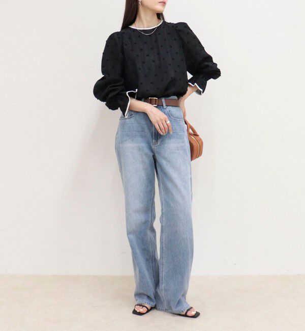 fredy emue「【大人気シリーズの最新作】バック釦配色ギャザーブラウス」|シャツ・ブラウス|