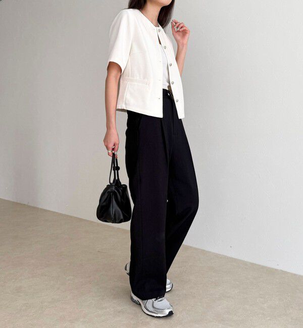 fredy emue「【@sora_522m企画】ノーカラーハーフスリーブジャケット」|ノーカラージャケット|