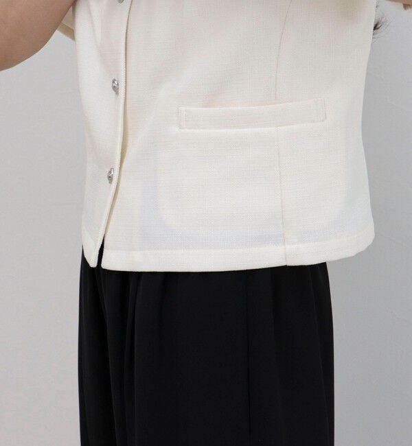 fredy emue「【@sora_522m企画】ノーカラーハーフスリーブジャケット」|ノーカラージャケット|