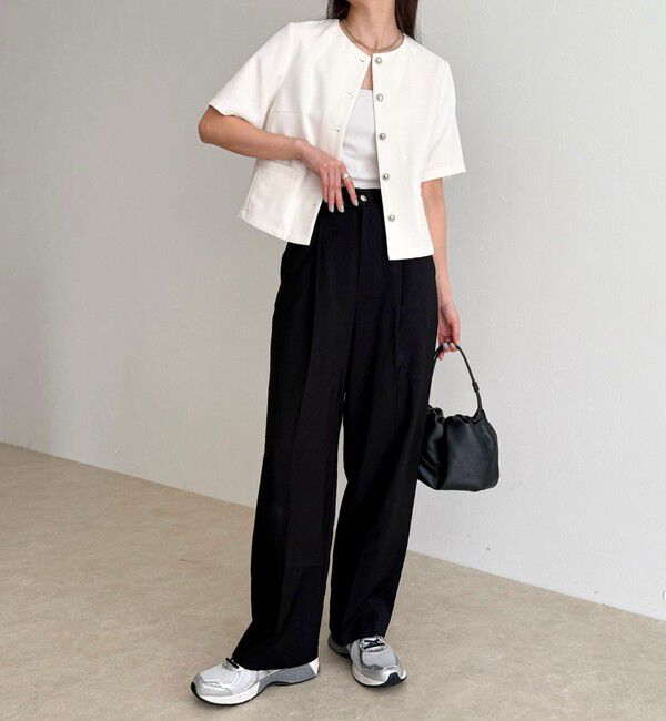 fredy emue「【@sora_522m企画】ノーカラーハーフスリーブジャケット」|ノーカラージャケット|