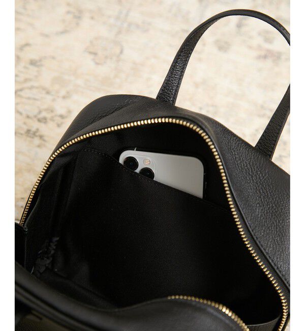 SALON adam et rope'「【WEB限定】【WS（ドゥーブル）】チャーム付きナチュラルレザー2WAYキューブバッグ」|ショルダー・メッセンジャー|