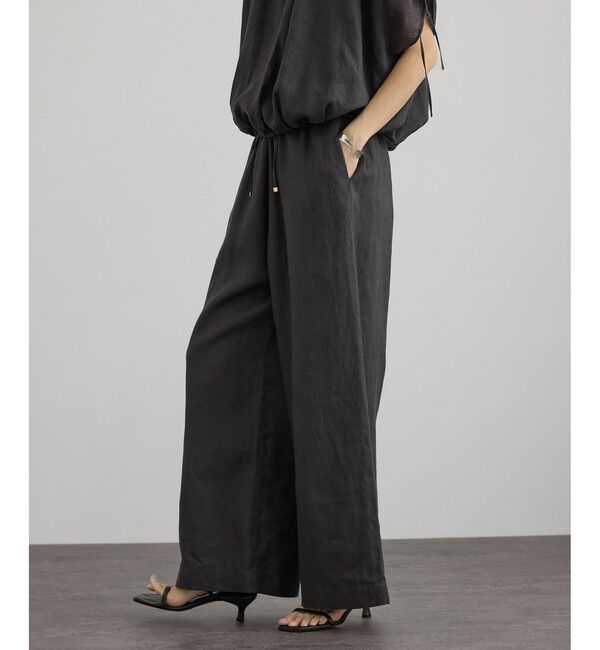 SALON adam et rope'「【WEB限定】ヨーロピアンリネンリラクシーワイドパンツ」|チノ|