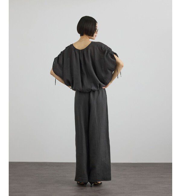 SALON adam et rope'「【WEB限定】ヨーロピアンリネンリラクシーワイドパンツ」|チノ|