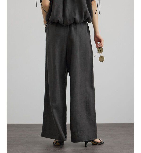 SALON adam et rope'「【WEB限定】ヨーロピアンリネンリラクシーワイドパンツ」|チノ|
