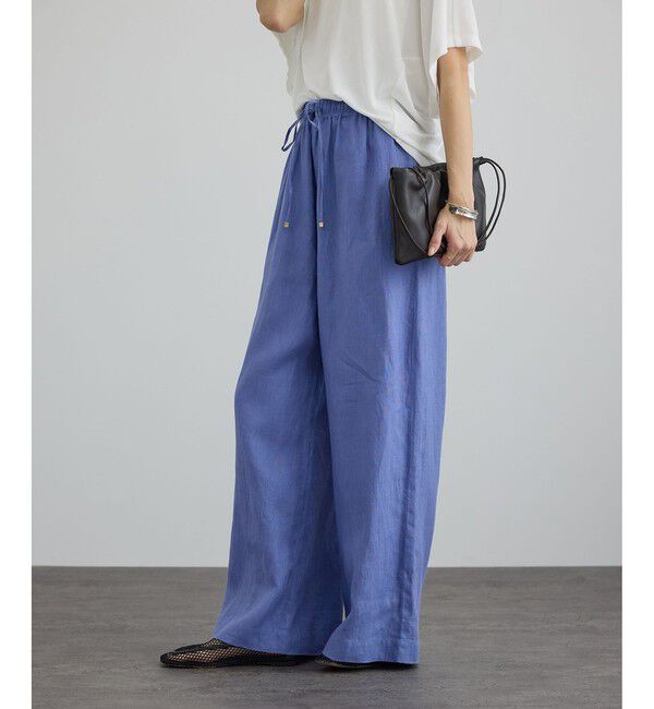 SALON adam et rope'「【WEB限定】ヨーロピアンリネンリラクシーワイドパンツ」|チノ|