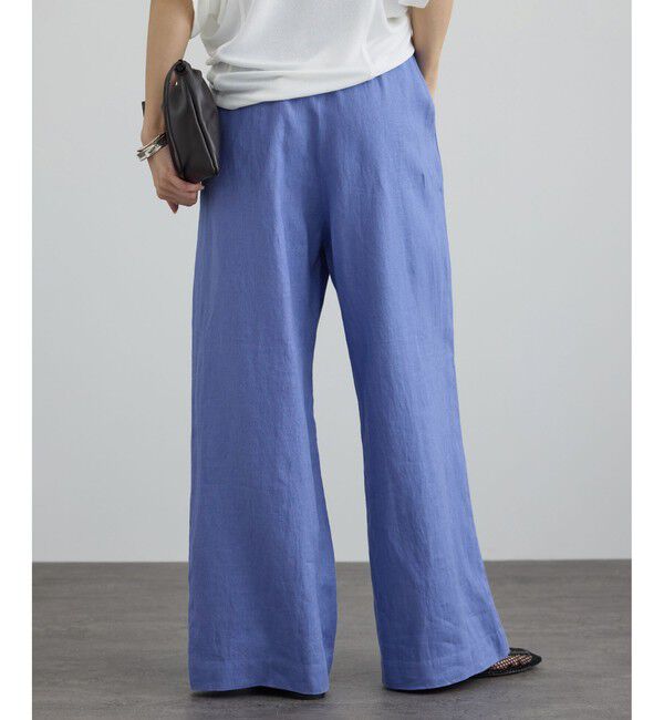 SALON adam et rope'「【WEB限定】ヨーロピアンリネンリラクシーワイドパンツ」|チノ|