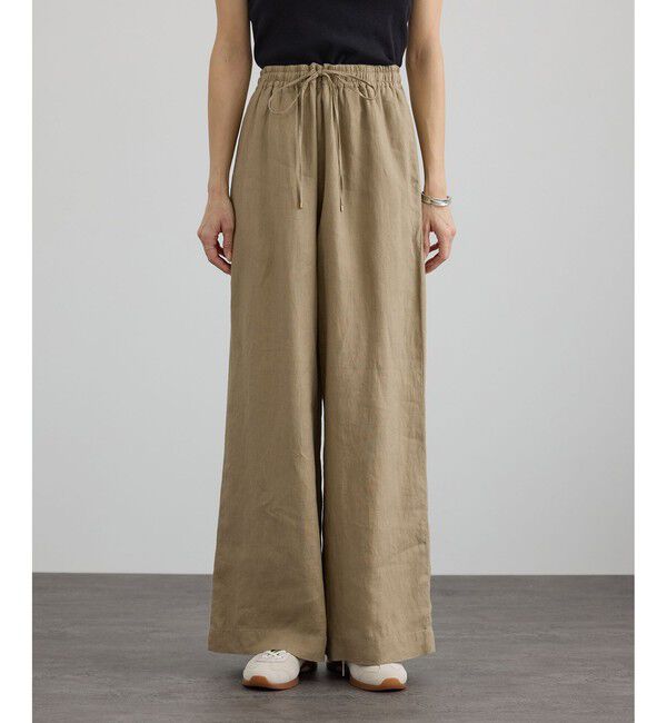 SALON adam et rope'「【WEB限定】ヨーロピアンリネンリラクシーワイドパンツ」|チノ|