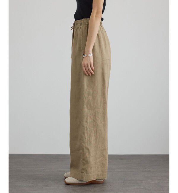 SALON adam et rope'「【WEB限定】ヨーロピアンリネンリラクシーワイドパンツ」|チノ|