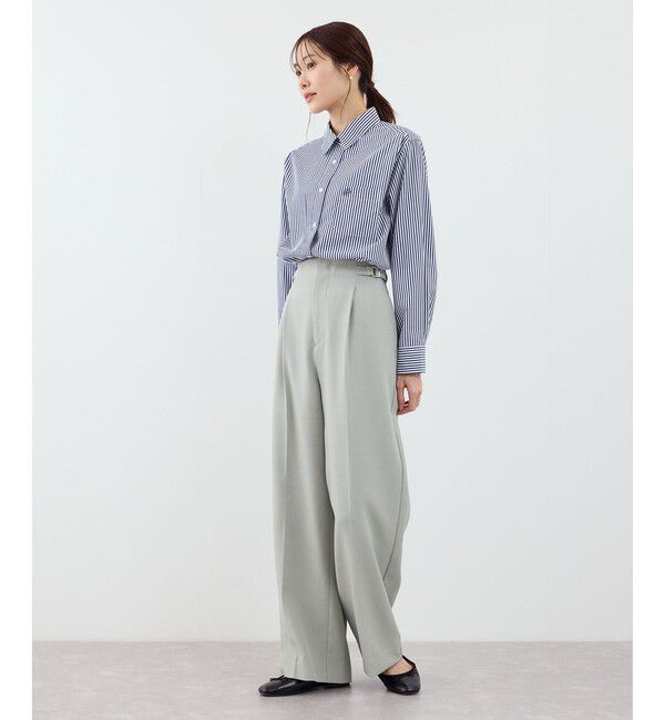 Rope&rsquo;Picnic「【WEB限定・丈長め】クリアツイルサイドベルトワイドパンツ/入卒式・セレモニー・セットアップ対応」|チノ|