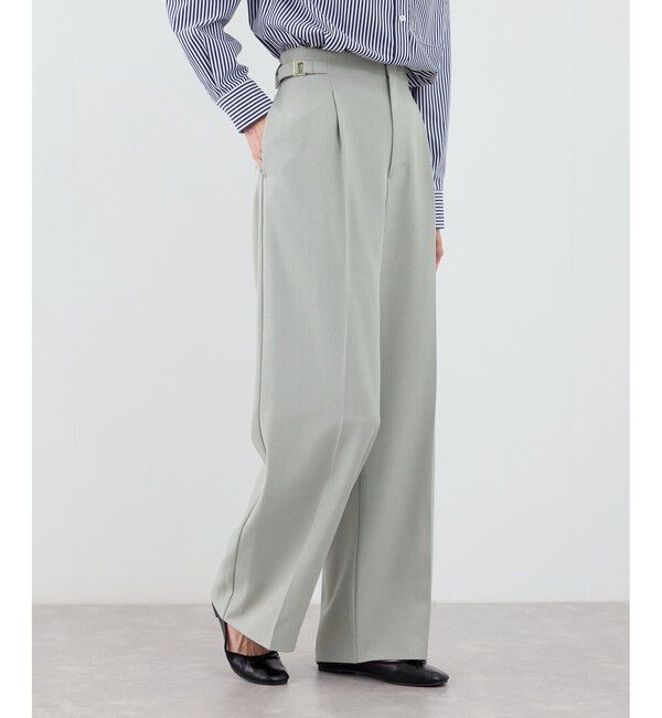 Rope&rsquo;Picnic「【WEB限定・丈長め】クリアツイルサイドベルトワイドパンツ/入卒式・セレモニー・セットアップ対応」|チノ|