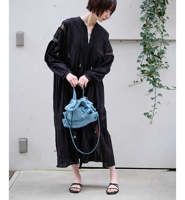 Rouge vif「【Ampersand / アンパサンド】Denim  frilr bag　ME-」|ショルダー・メッセンジャー|