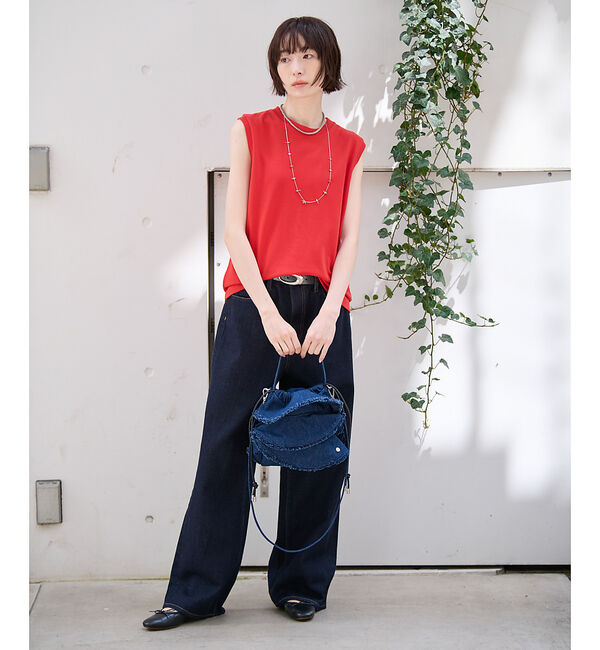Rouge vif「【Ampersand / アンパサンド】Denim  frilr bag　ME-」|ショルダー・メッセンジャー|