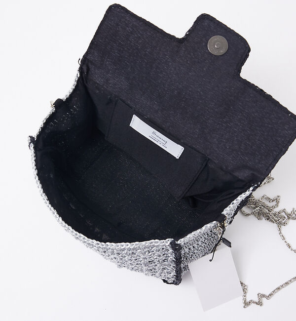 Rouge vif「【Swaraj/スワラージ】手編みのメタリックマクラメBAG / チェーンミニバ」|ショルダー・メッセンジャー|