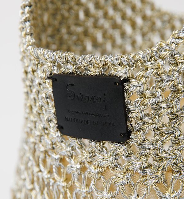 Rouge vif「【Swaraj /スワラージ】手編みのメタリックマクラメ・ショルダーバッグ（裏地」|ショルダー・メッセンジャー|