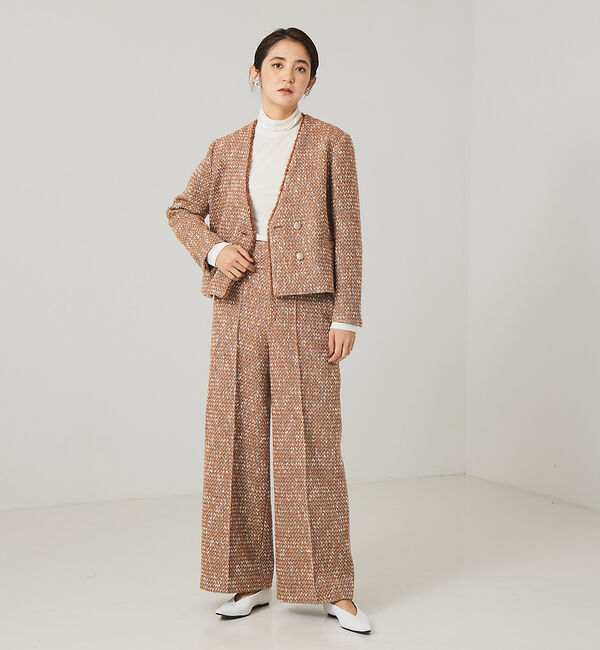 qualite「《セットアップ対応》ハイウエストツイードパンツ」|その他|