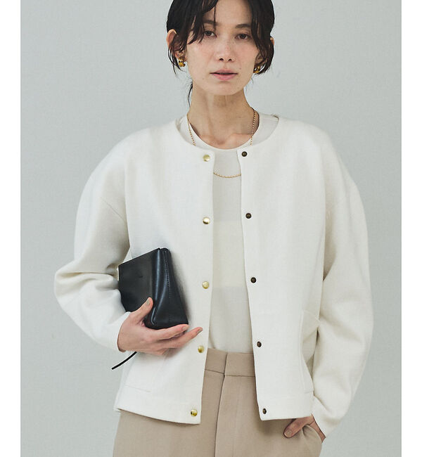 qualite「ダブルフェイスニットカーディガン」|カーディガン|オフホワイト