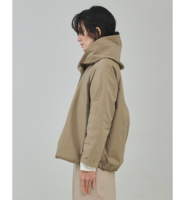 qualite「在庫あるのみ！【小顔効果抜群！大人のフードブルゾン】タスランストレッチフードブル」|ブルゾン・スタジャン|