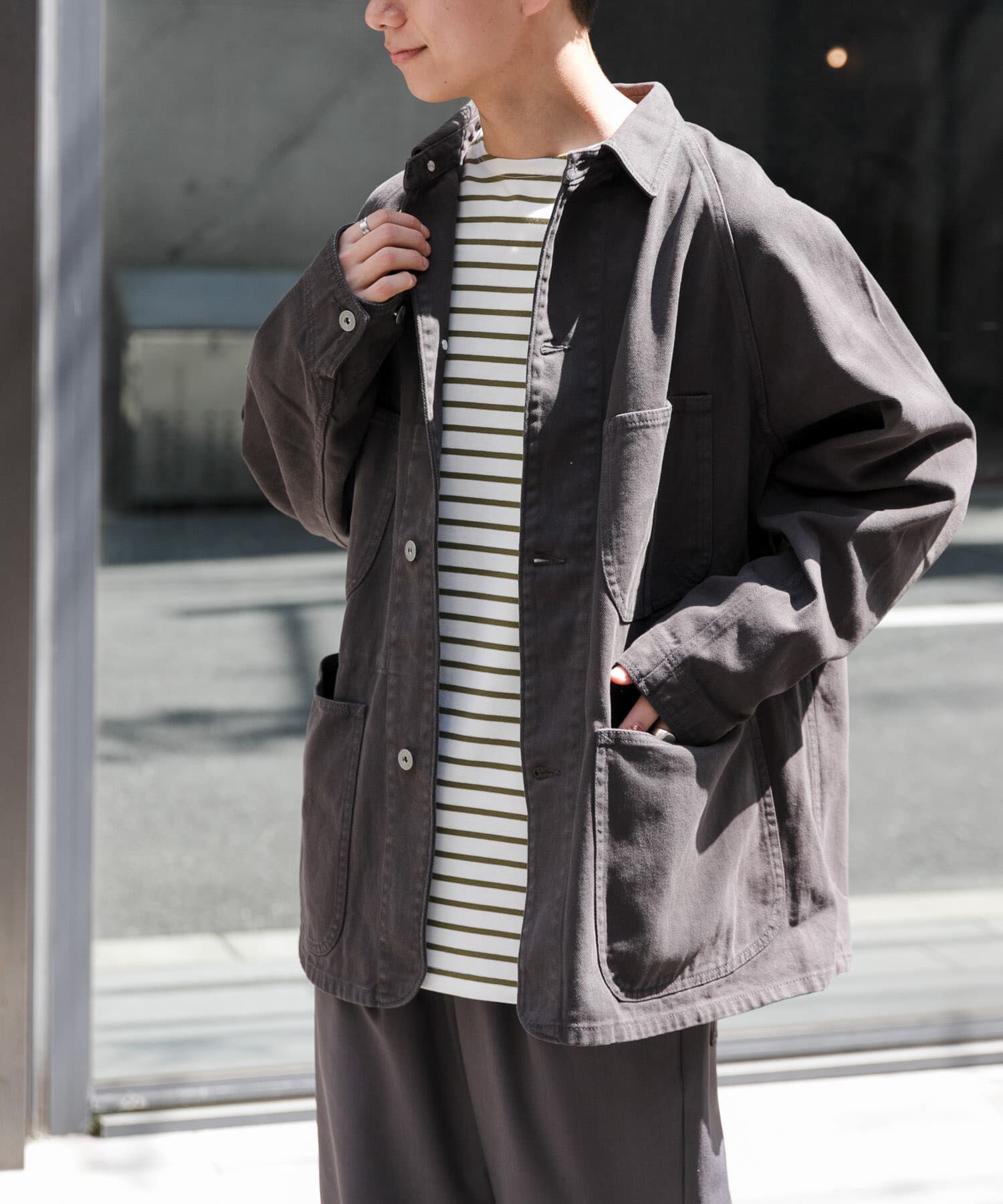 URBAN RESEARCH DOORS「FORK&SPOON　ガーメントダイツイルカバーオール」|その他|チャコールグレー