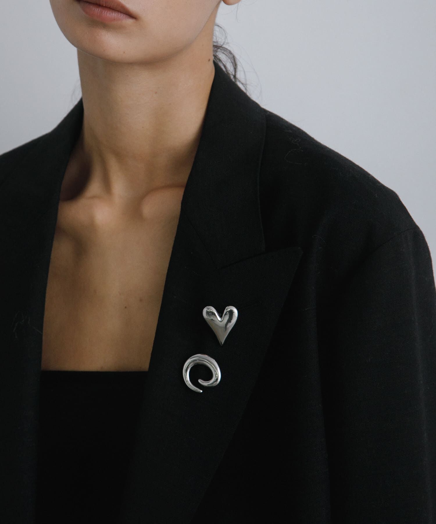 URBAN RESEARCH「decor『デコール』　Broach heart 2piece set」|ブローチ・コサージュ|シルバー