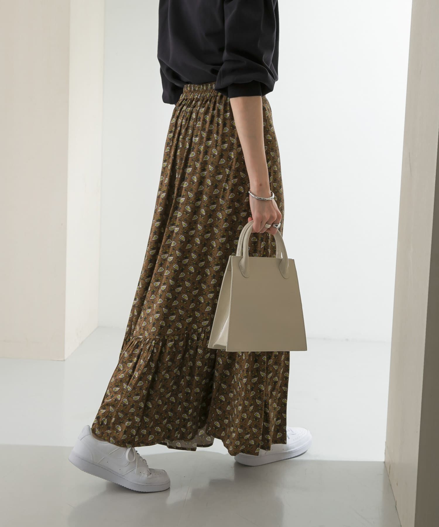  「プリントロングティアードスカート」|スカート|