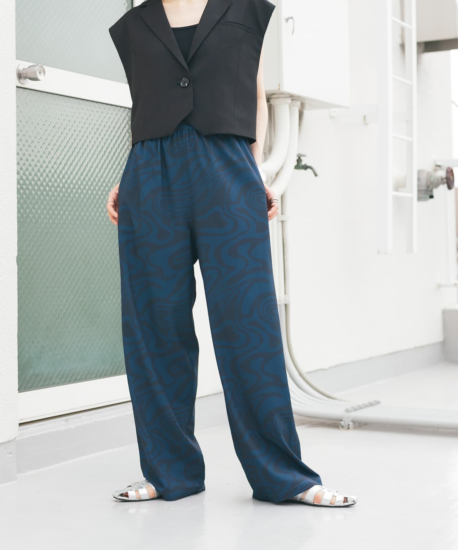  「アソートプリントパンツ」|その他|ネイビー