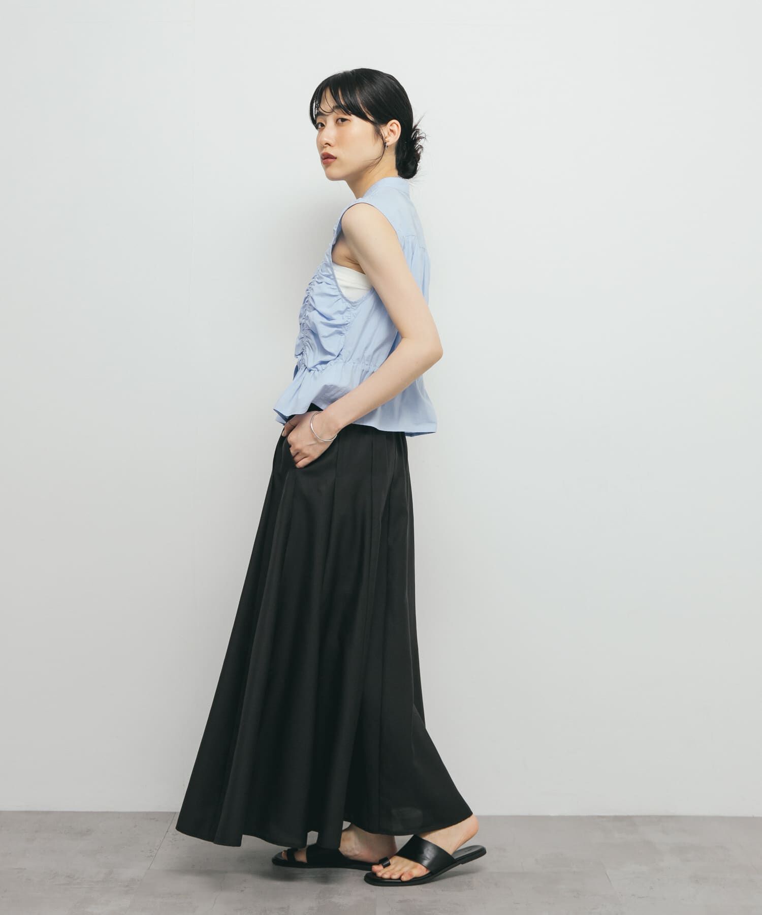  「ワイドフレアシアースカート」|スカート|
