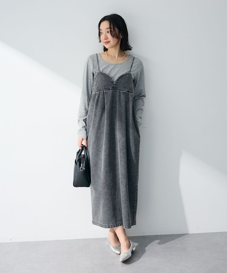 Green Parks「デニムキャミワンピース」|ワンピース|Black