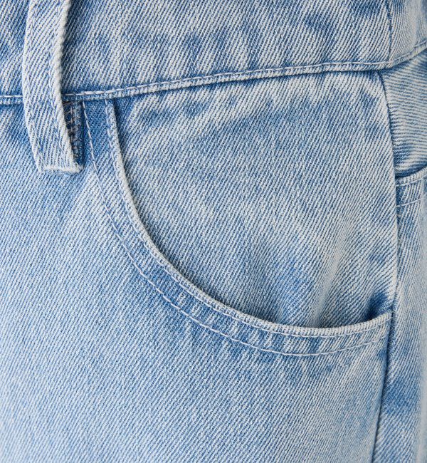  「【ウエストサイズ調整可】サイドあきリボンワイドデニム」|その他|