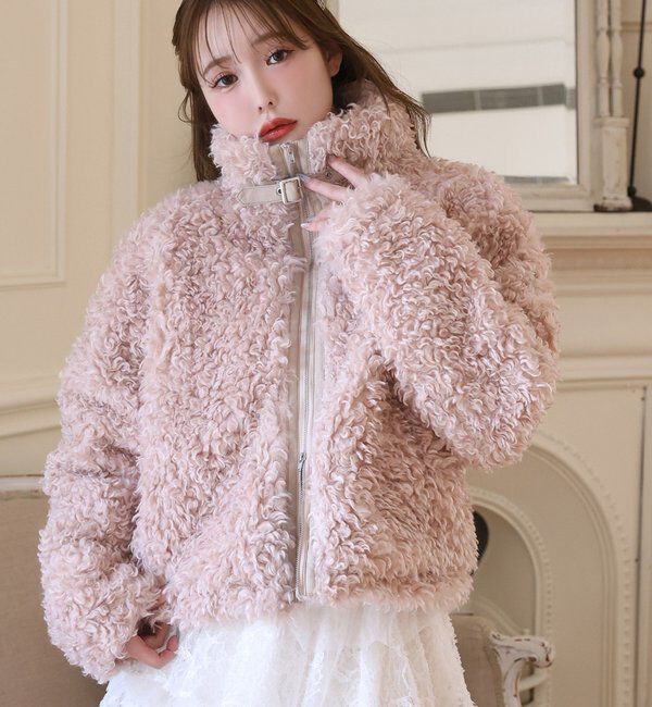  「プードルジャケット」|ダウンベスト・ベスト|ピンク