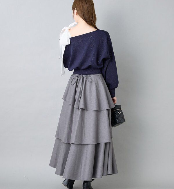  「肩リボン刺繍入りラメトップス」|プルオーバー|