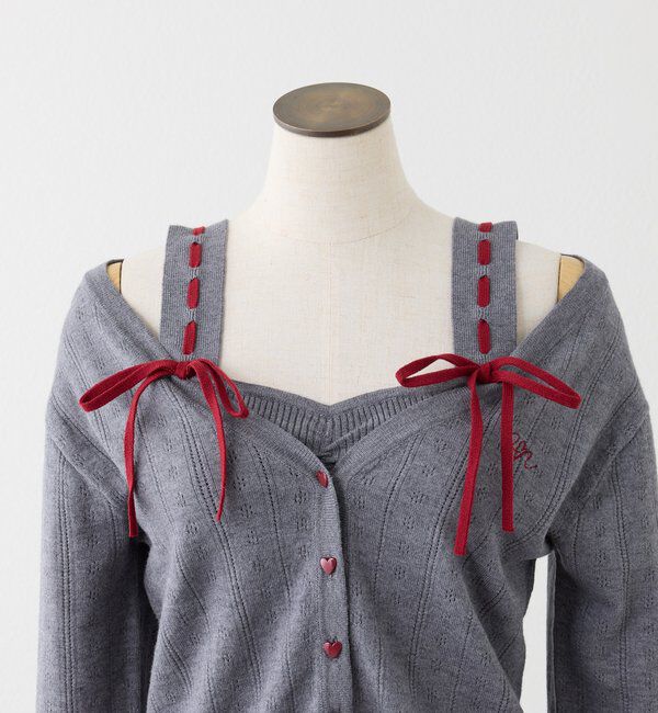  「【Heart collection】ハートボタンビスチェセットカーディガン」|ニット・セーター|