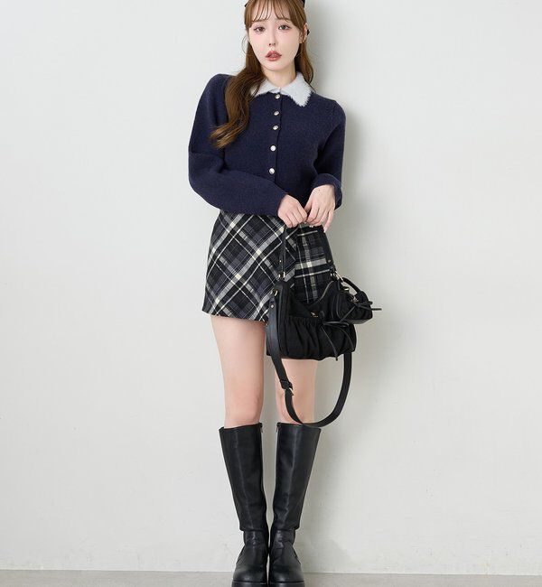  「ミニバッグチャーム付きドロストリボンバッグ」|ショルダー・メッセンジャー|