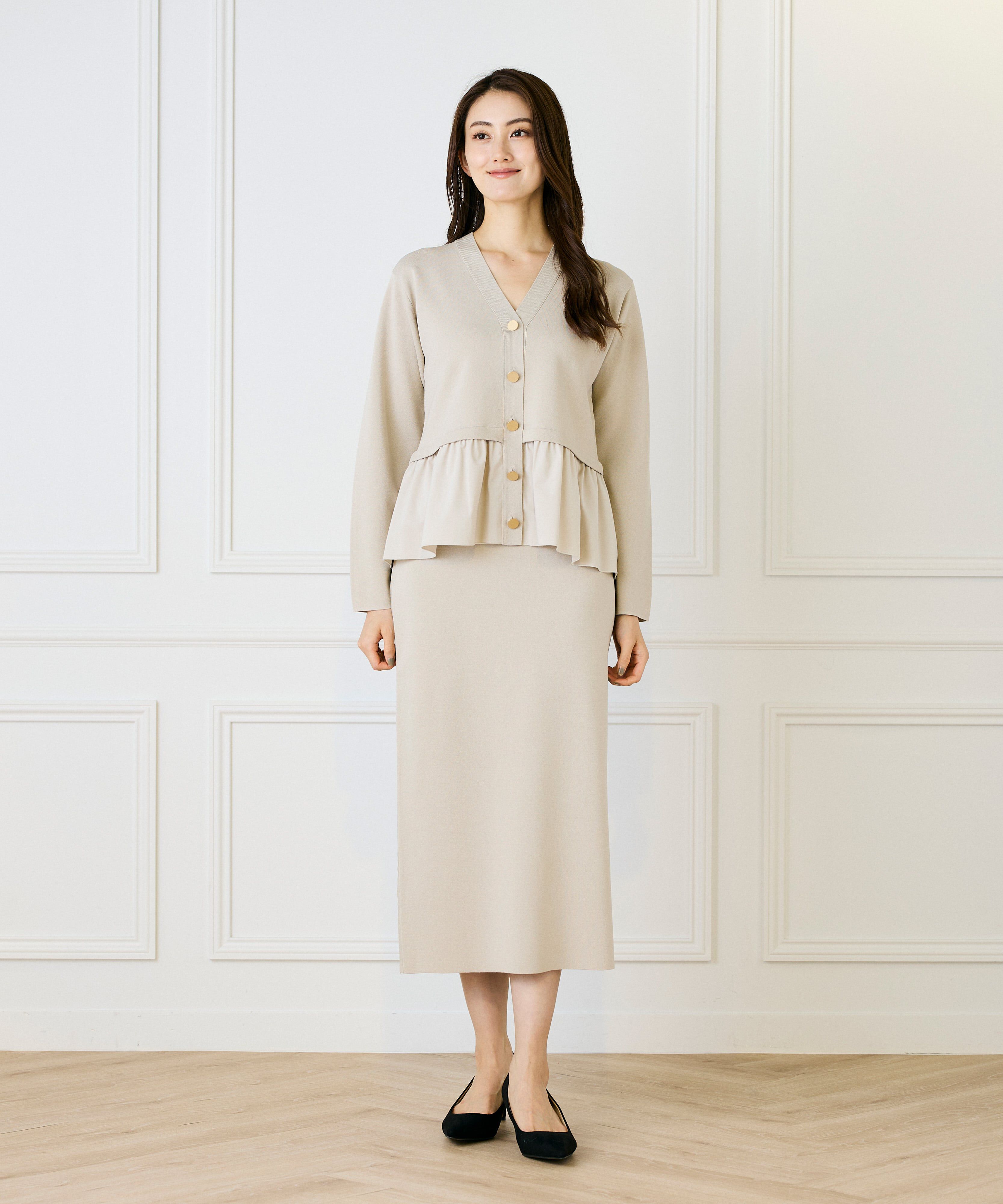 Le Souk「《大きいサイズ》ミラノリブAラインスカート」|タイト|