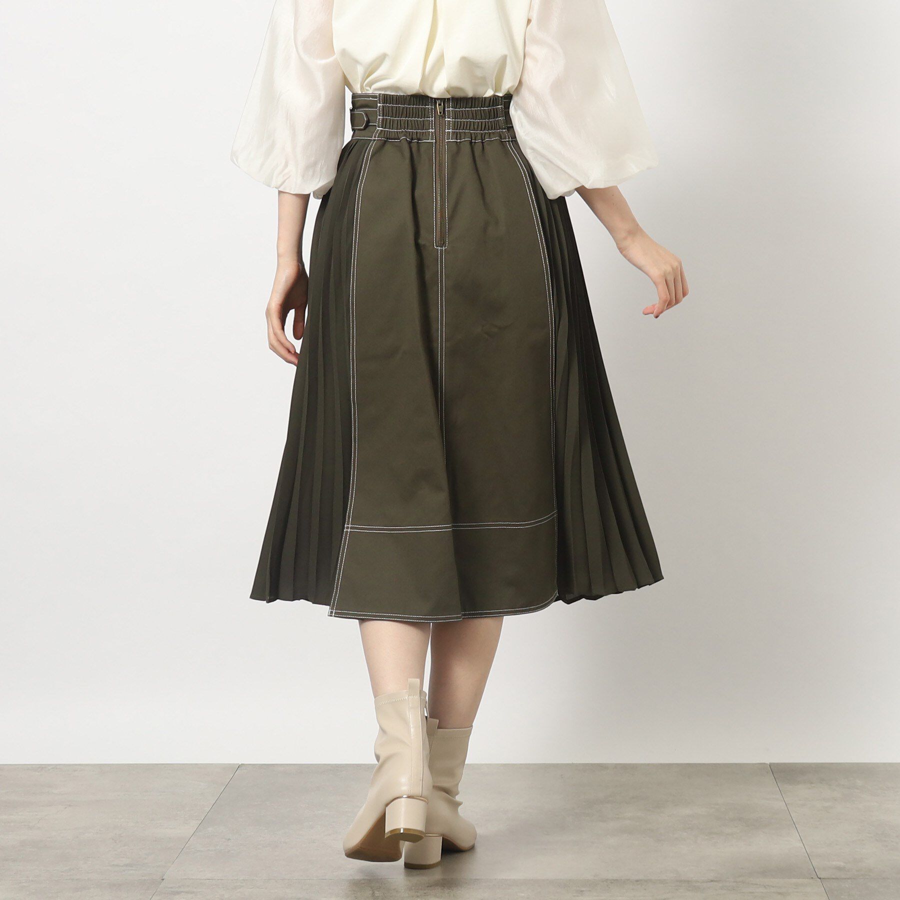 grove「グローブ人気のスカート！デニムサイドプリーツスカート」|スカート|