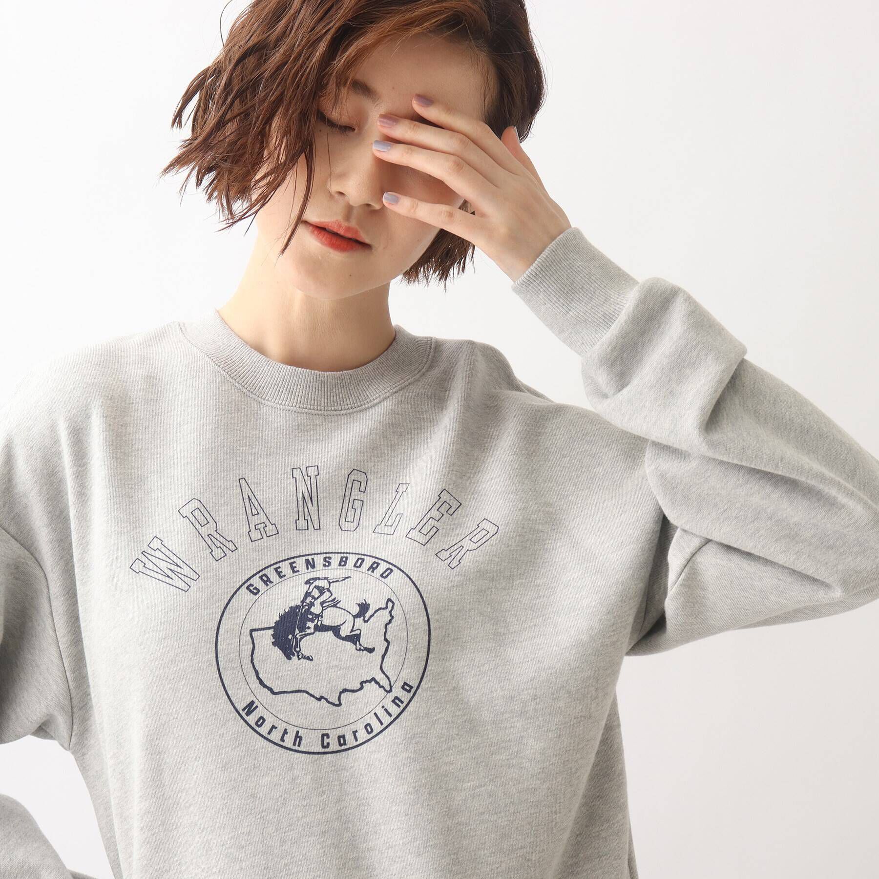 grove「【Wrangler（ラングラー）別注】カレッジロゴがポイント！裏毛プルオーバー」|パーカー|
