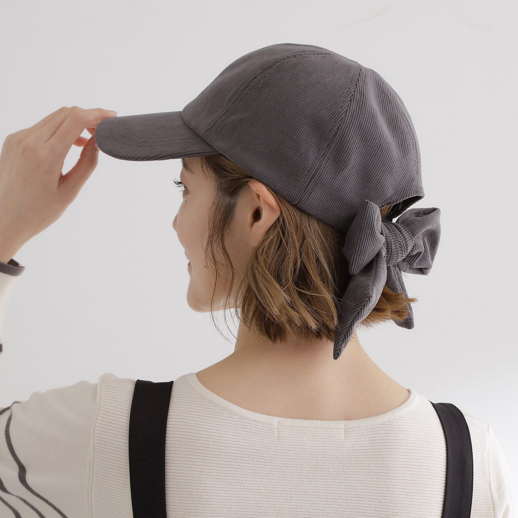 grove「リボンキャップ【UVカット・サイズ調整可能】」|キャップ・キャスケット|