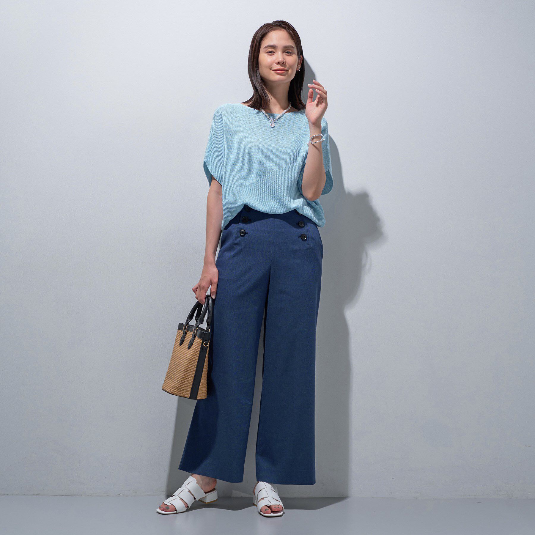 INDIVI「【洗える／清涼感】コクーンシルエットニット」|ニット・セーター|