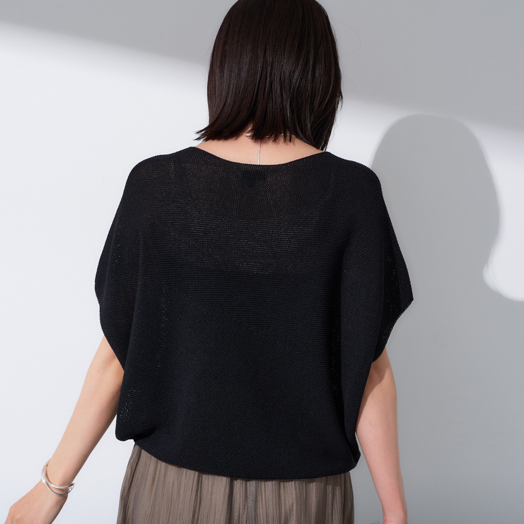 INDIVI「【洗える／清涼感】コクーンシルエットニット」|ニット・セーター|