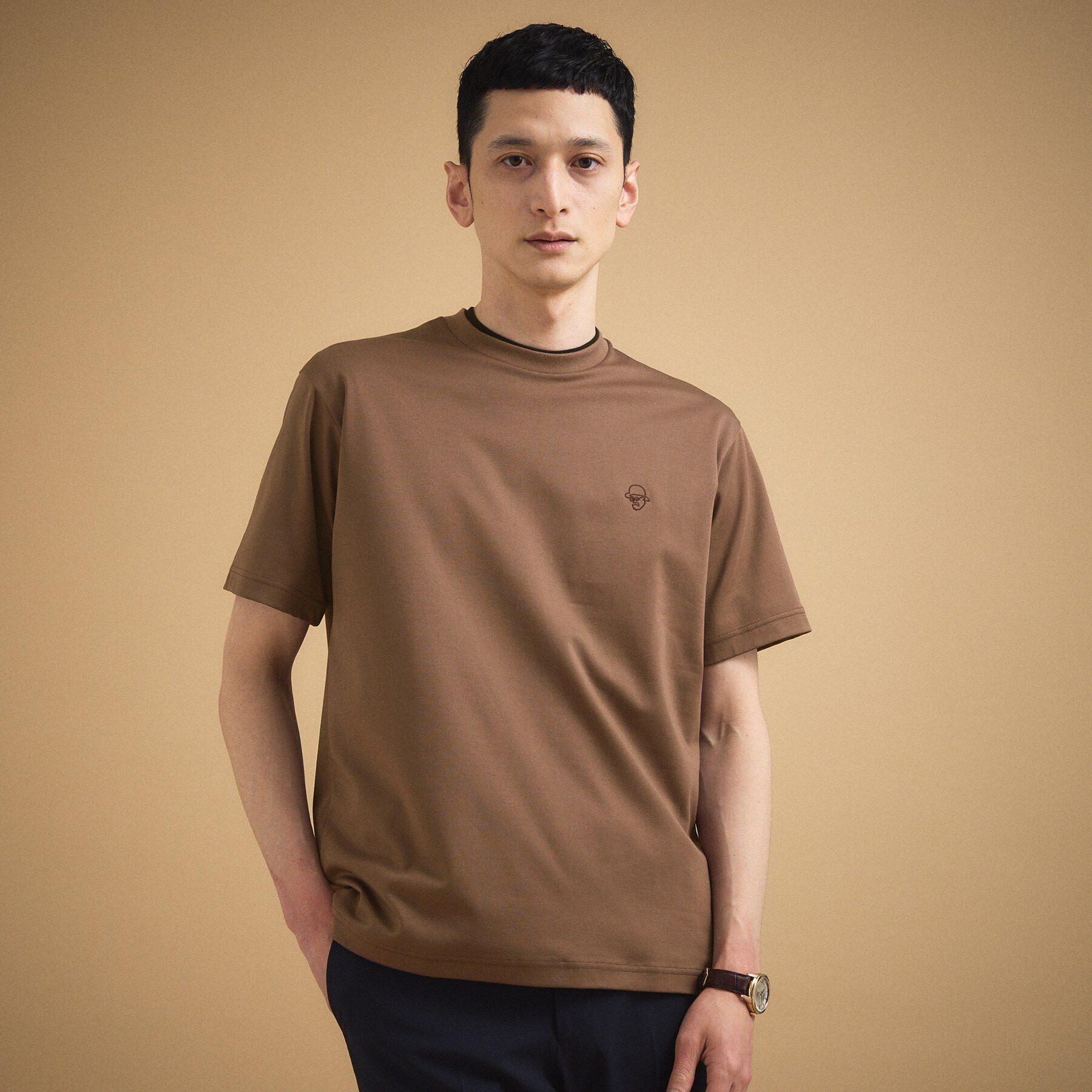 TAKEO KIKUCHI「ワンストローク刺繍 半袖 Tシャツ」|Tシャツ・カットソー|