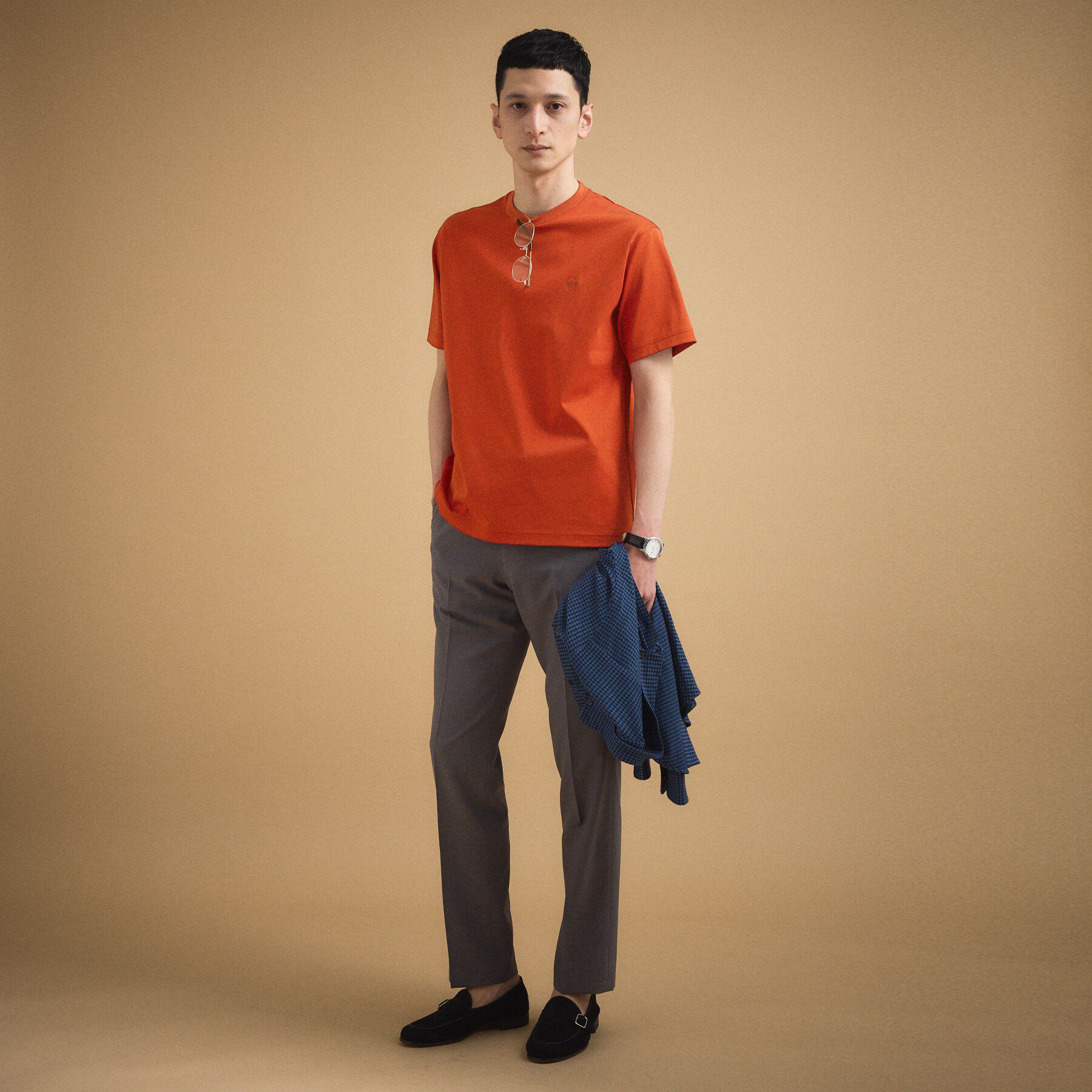 TAKEO KIKUCHI「ワンストローク刺繍 半袖 Tシャツ」|Tシャツ・カットソー|