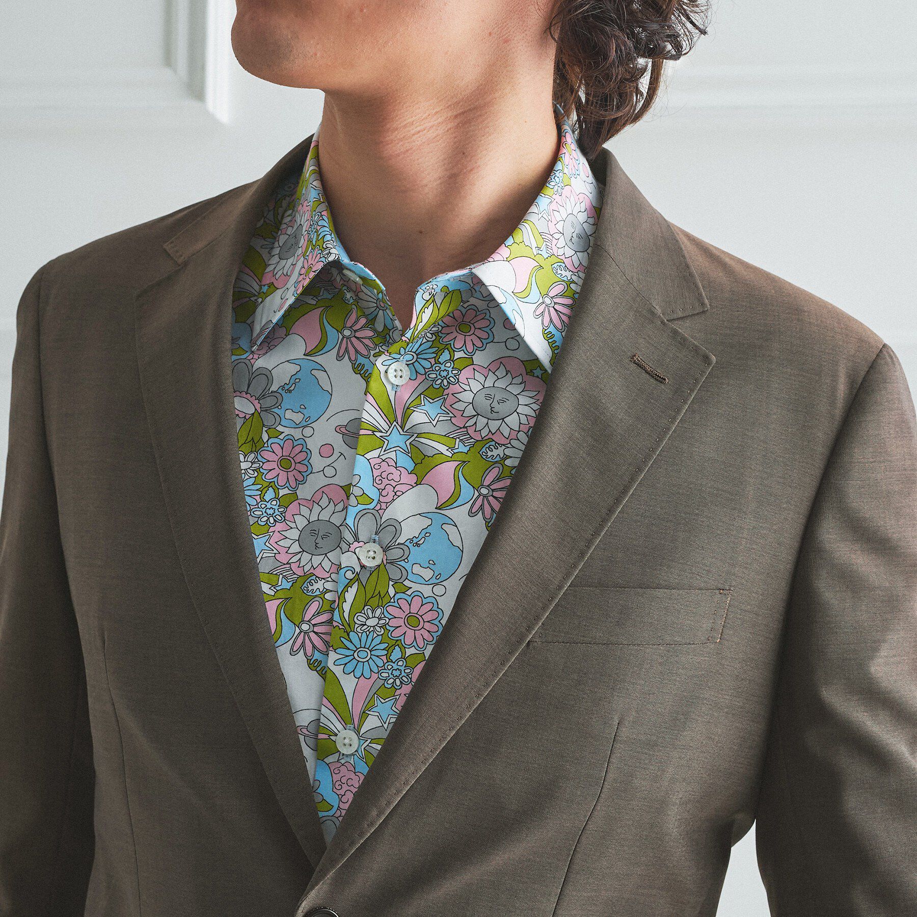 TAKEO KIKUCHI「【BOWLER HAT LABEL】TWトロピカルシャンブレー JAZZジャケット」|テーラードジャケット|