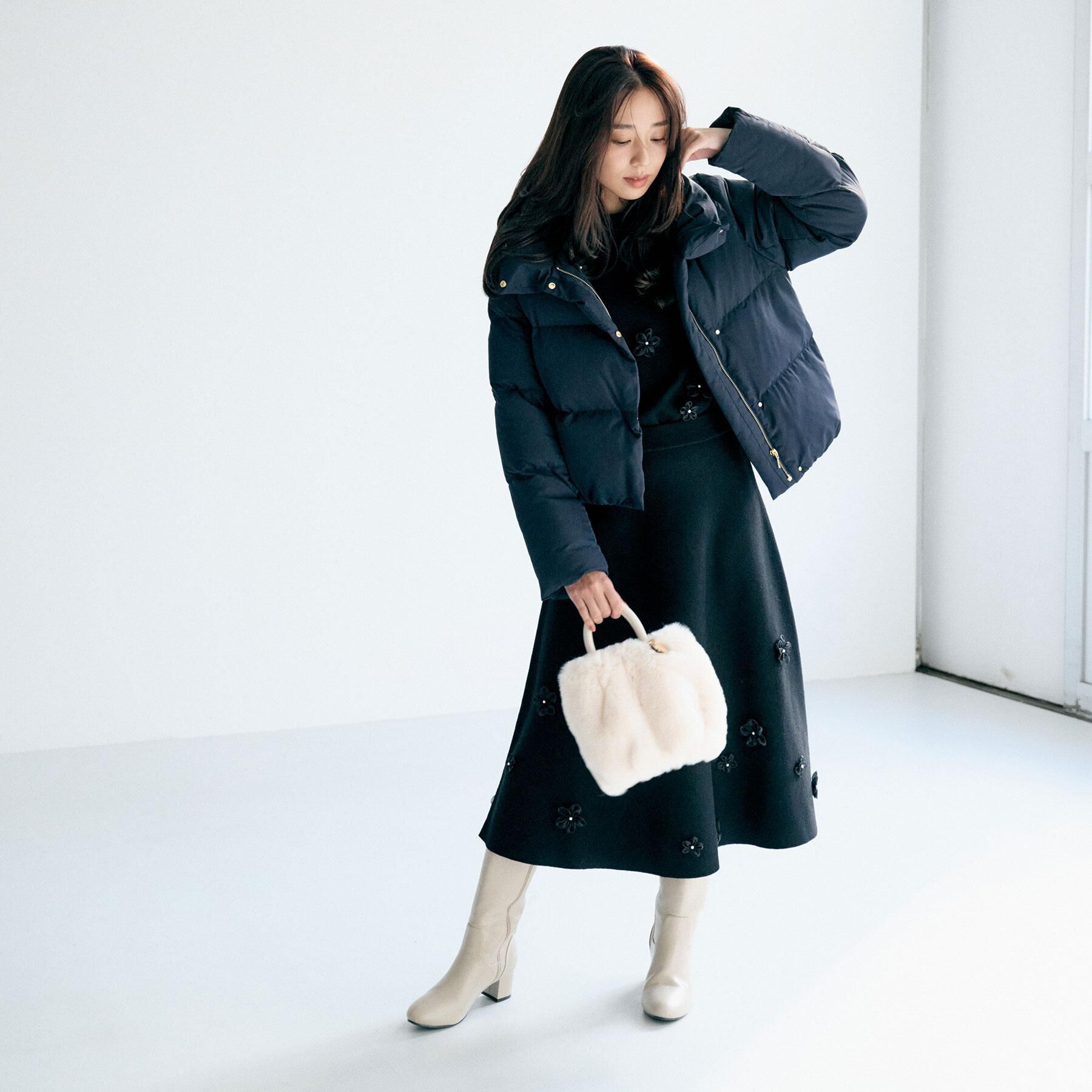 KAWADAダウンショートコート【撥水/洗濯機OK/静電気防止裏地】《XS～LL