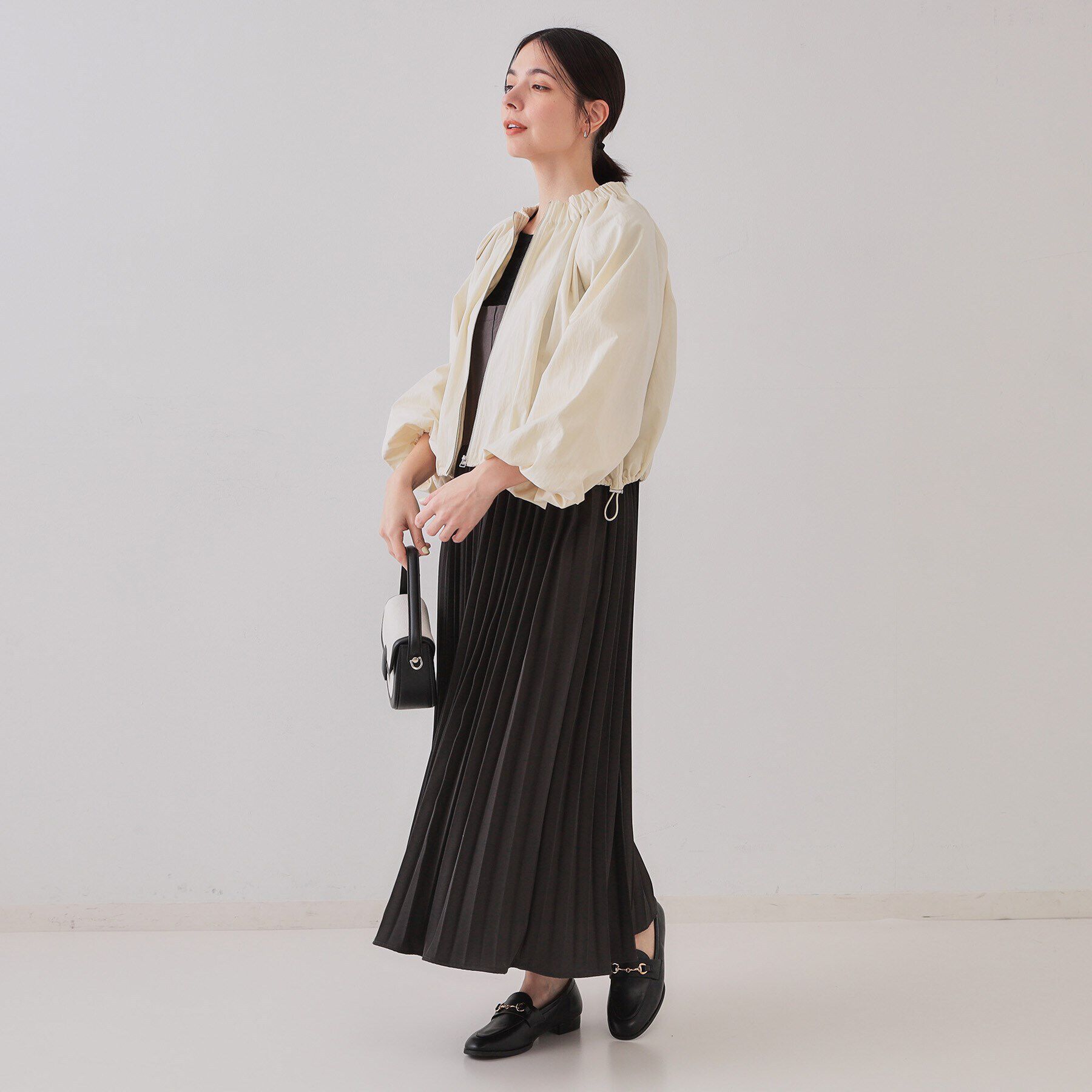 OPAQUE.CLIP「バルーンスリーブZIPブルゾン【洗濯洗い可】」|ブルゾン・スタジャン|