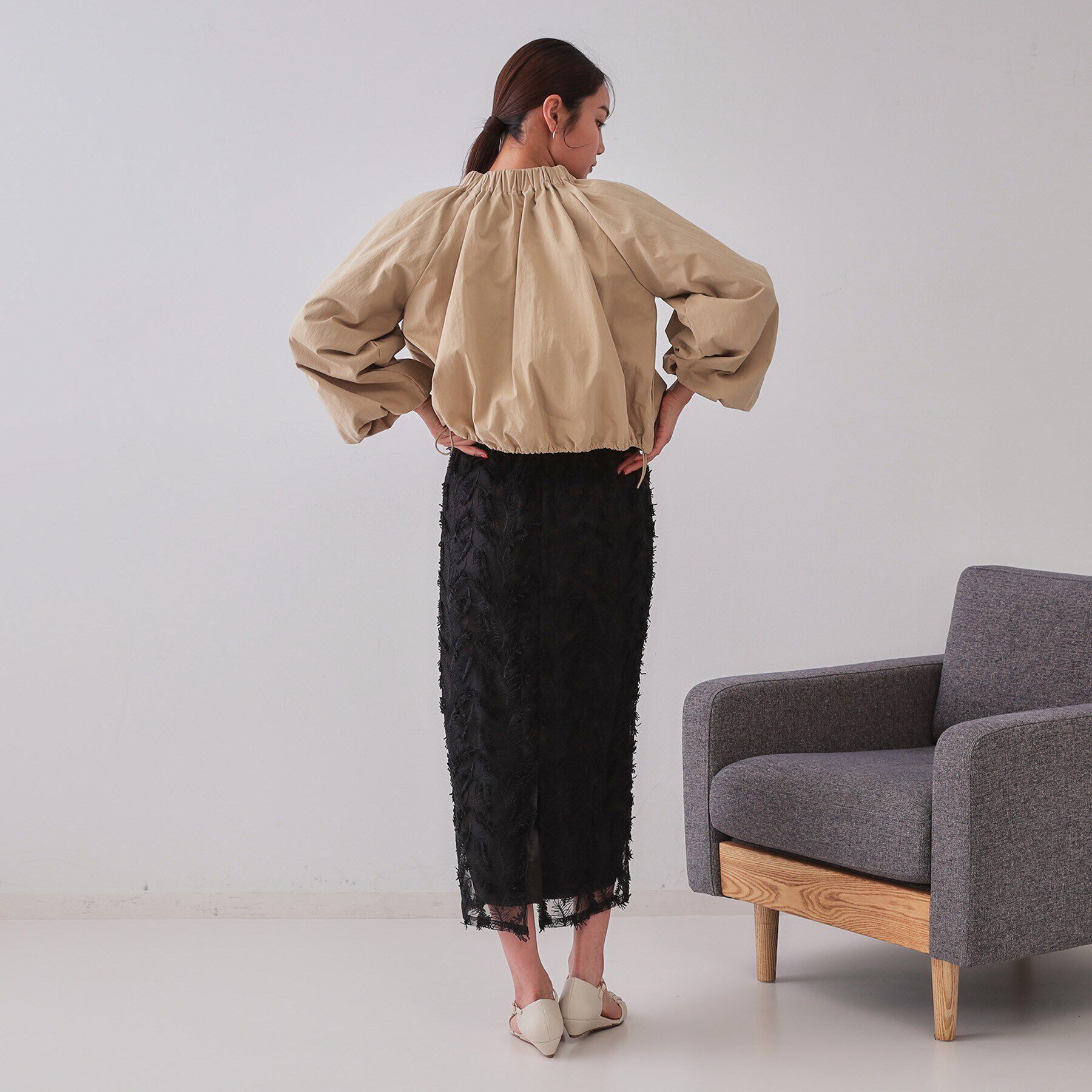 OPAQUE.CLIP「バルーンスリーブZIPブルゾン【洗濯洗い可】」|ブルゾン・スタジャン|