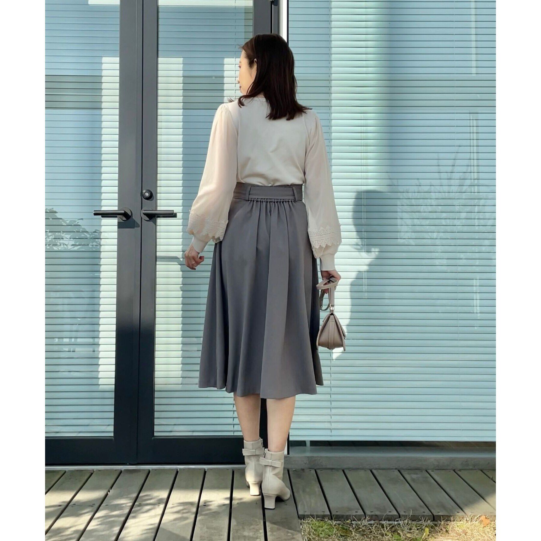 Couture broach「【きれいめ・美脚効果・通勤】ネオシャンブルラップ風スカート」|スカート|