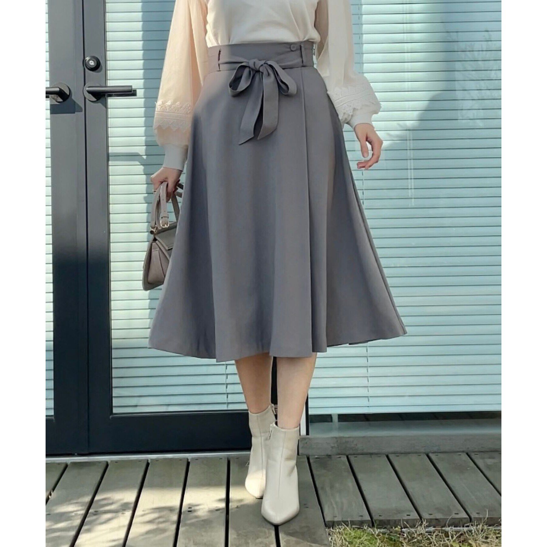 Couture broach「【きれいめ・美脚効果・通勤】ネオシャンブルラップ風スカート」|スカート|