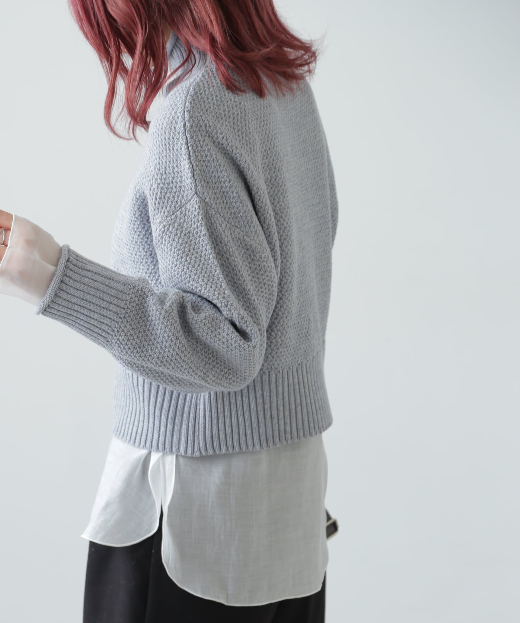  「鹿の子編みハイネックニット」|ニット・セーター|