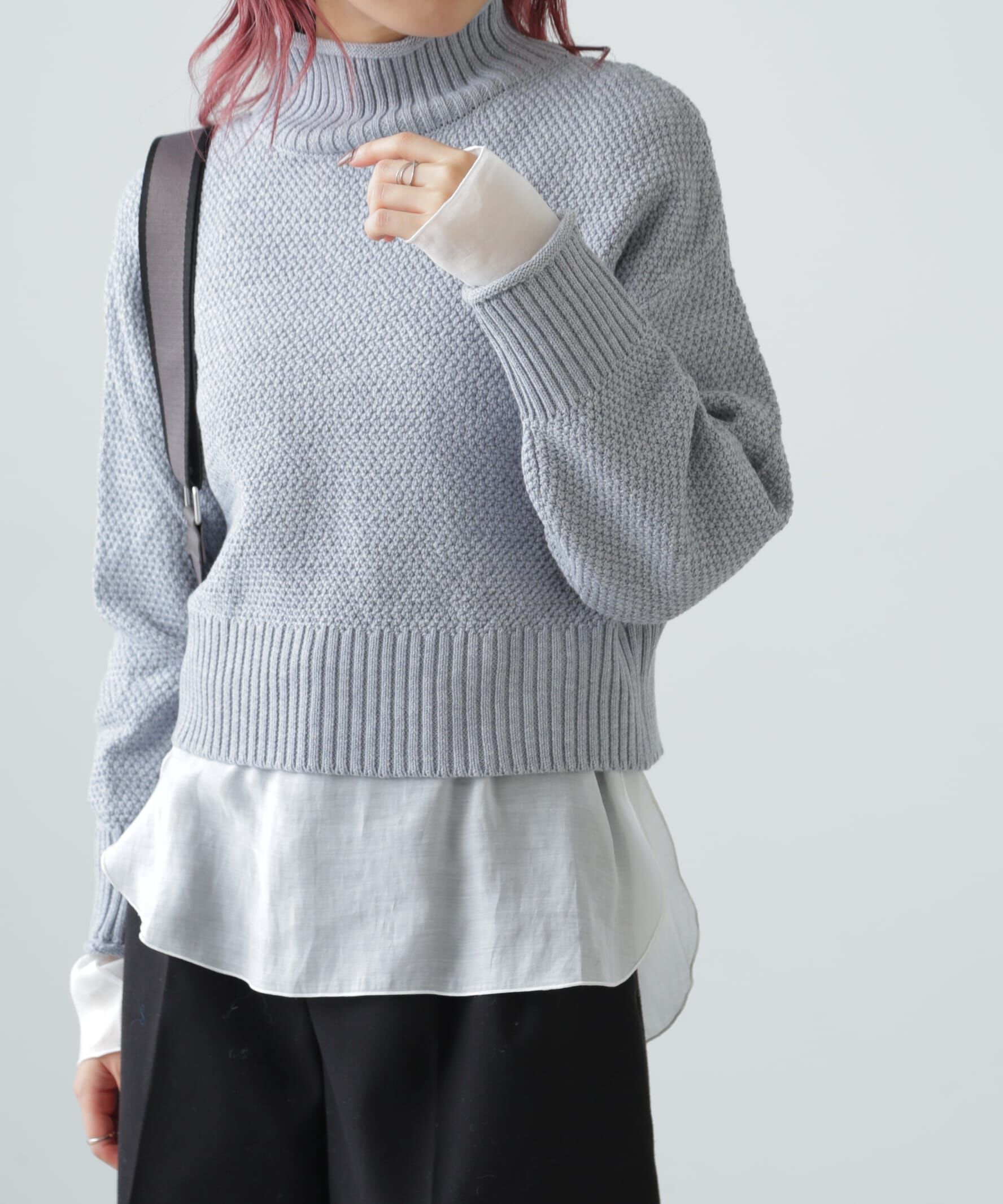  「鹿の子編みハイネックニット」|ニット・セーター|