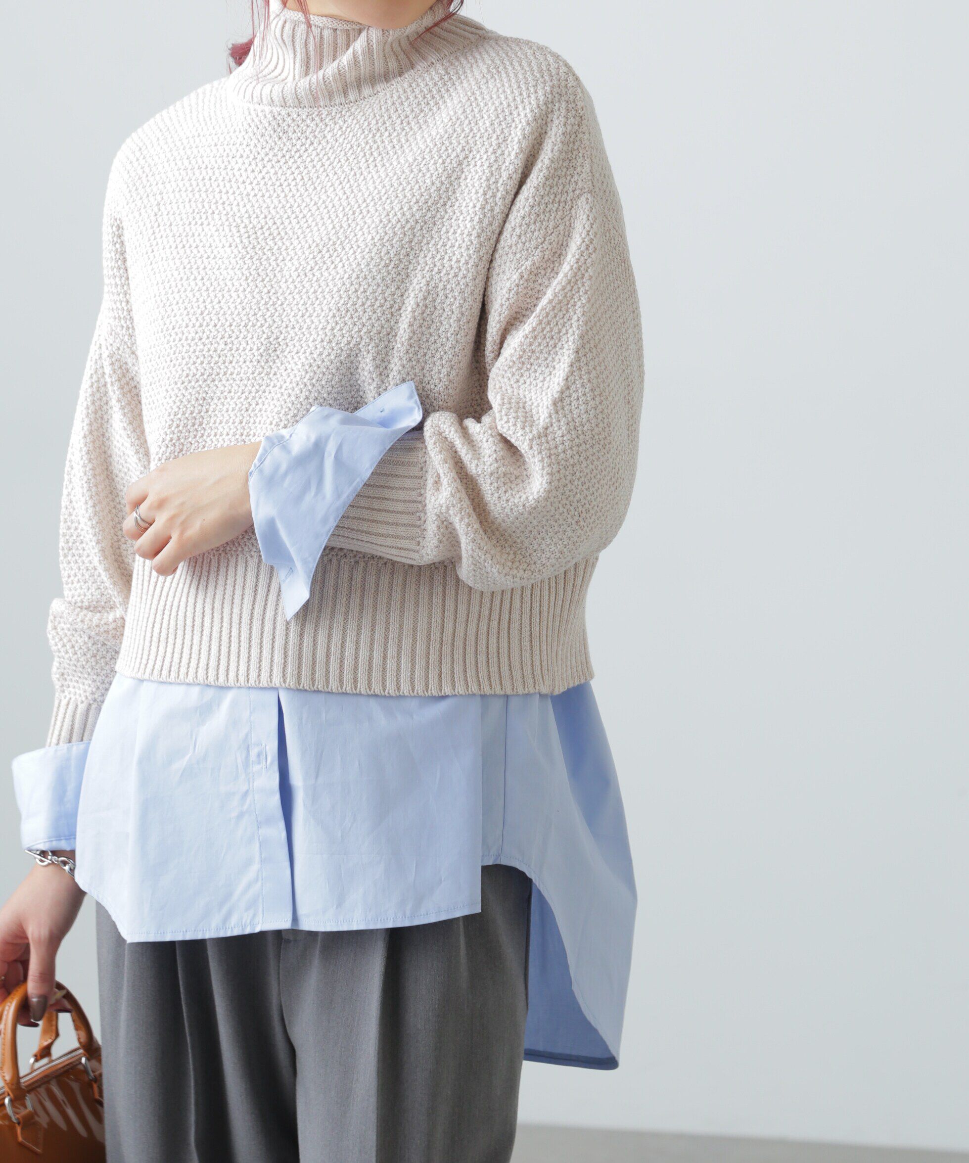  「鹿の子編みハイネックニット」|ニット・セーター|