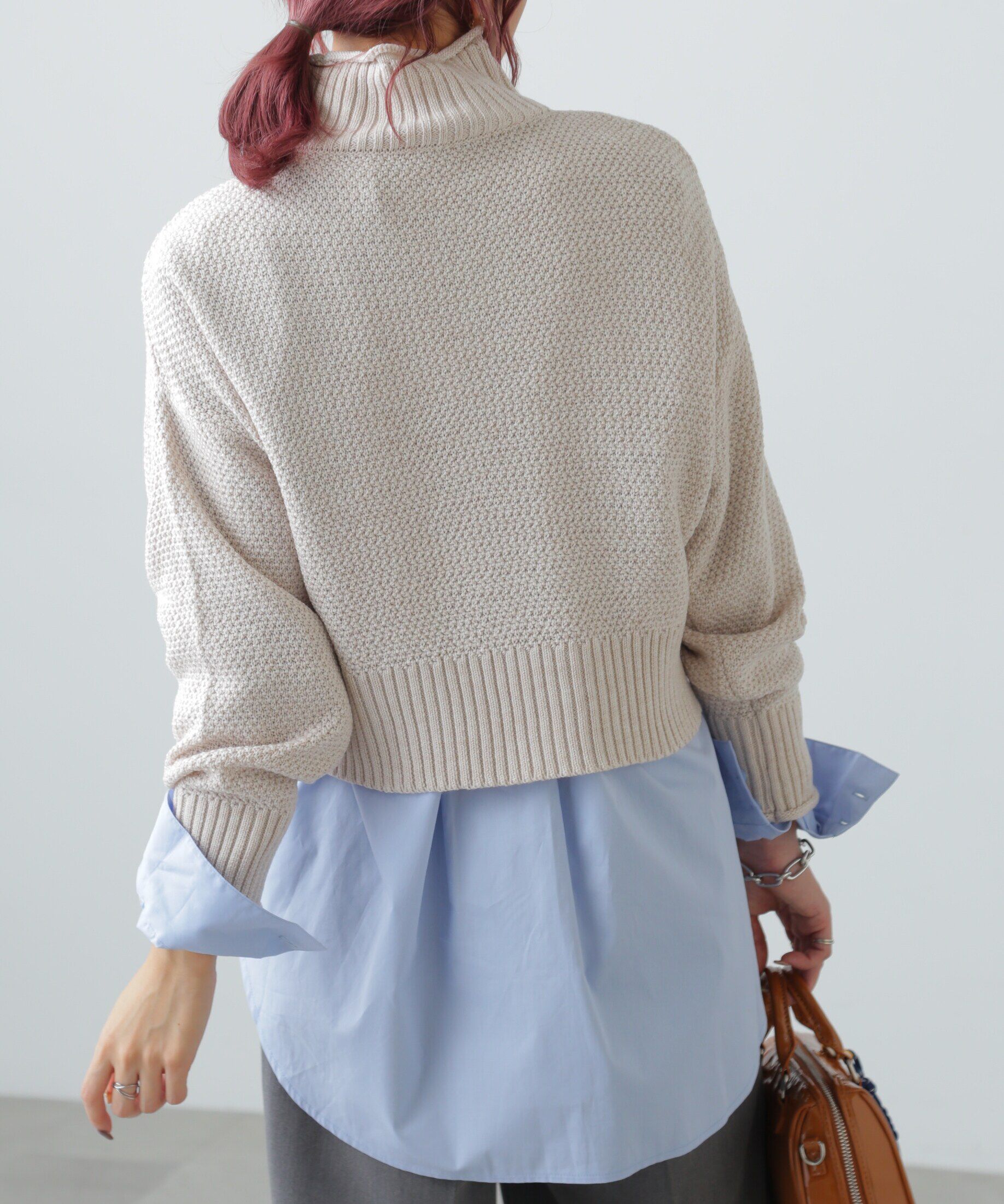  「鹿の子編みハイネックニット」|ニット・セーター|